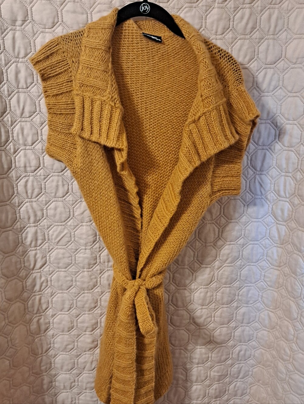 Wooden Ships Mustard Knit Tie-Front Sweater Vest - Women Sz S/M